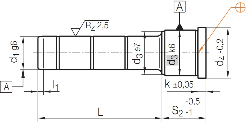 Z03 Guide pillar, shouldered
