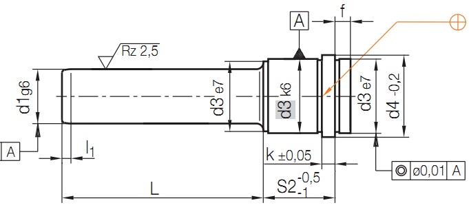 HASCO Z04 Guide Pillar Without Groove